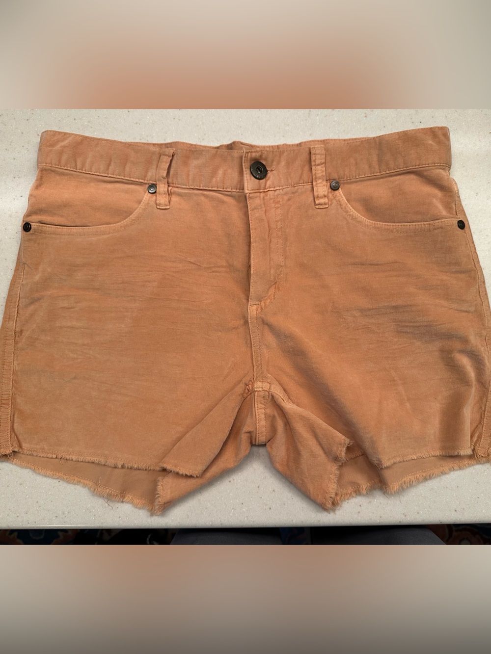 Carve Designs Rust-Toned Corduroy High-Waist Shorts